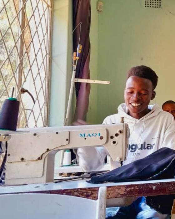 Blessings sewing (when he joined the program)